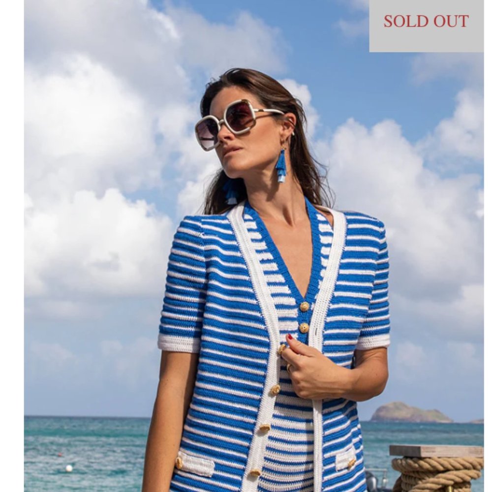 My Beachy Side Loulou Striped Cardigan M